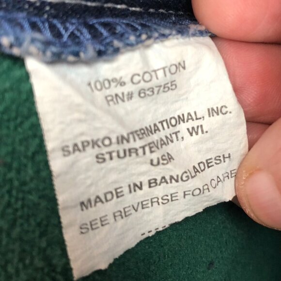 Five Brother Mens Carpenter Jeans Size 38x32 Blue Denim Fleece Line Workwear - Picture 10 of 16